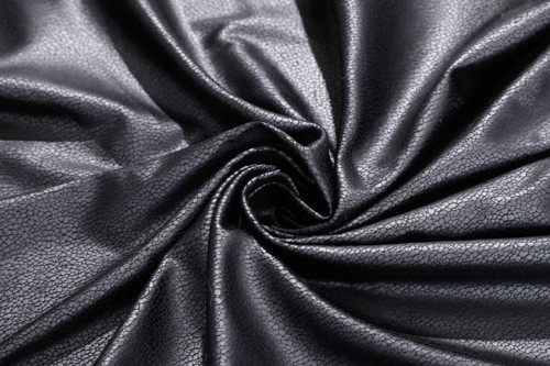 Polyester 155cm de draps de suède de Faux de noir de ride