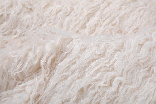 Ouatine acrylique de Faux du tissu mongol en ivoire 150cm de fourrure