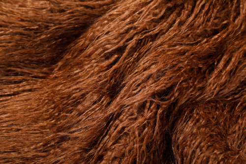 Tissu bouclé mongol acrylique de fourrure de Faux de moutons de Brown, fourrure mongole mélangée par la cour