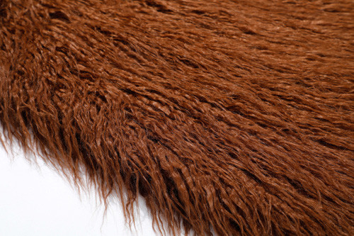 Tissu bouclé mongol acrylique de fourrure de Faux de moutons de Brown, fourrure mongole mélangée par la cour