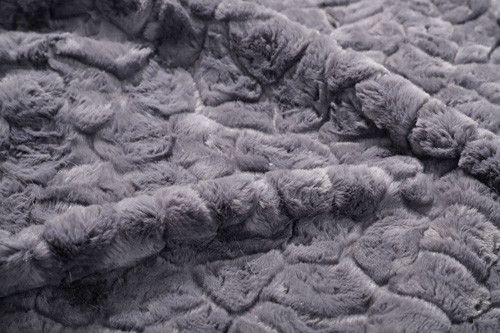 Polyester 150cm de tissu de modèle de Grey Solid Faux Fur Rabbit