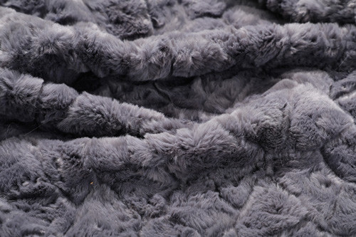 Polyester 150cm de tissu de modèle de Grey Solid Faux Fur Rabbit