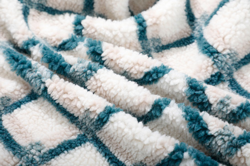 Tissu 500m, tissu de Sherpa de Faux de modèle de Sherpa de polyester de jacquard
