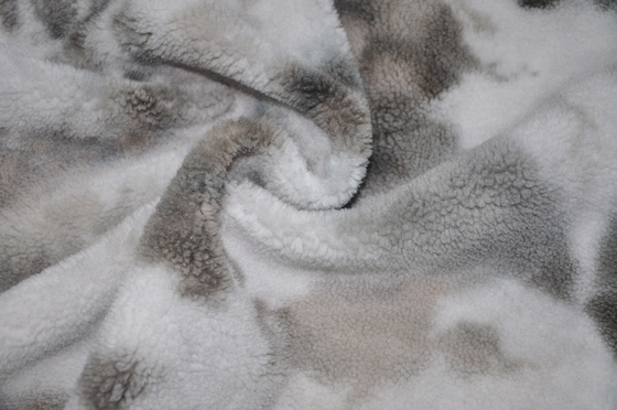Tissu solide 150cm de fourrure de Faux de Sherpa de polyester de 100 P chaud