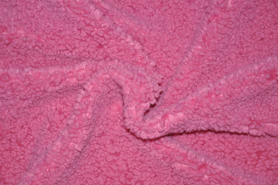 le tissu de Sherpa de Faux de 150cm a réutilisé le modèle 500gsm de jacquard de fourrure de polyester