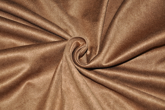 Le tissu de suède de Faux du chameau 155cm, mousse de polyester a soutenu le suède de Faux