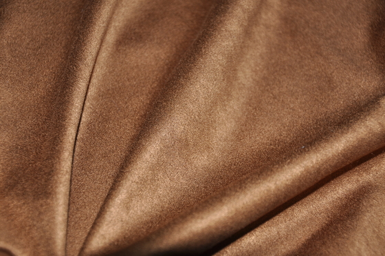 Le tissu de suède de Faux du chameau 155cm, mousse de polyester a soutenu le suède de Faux