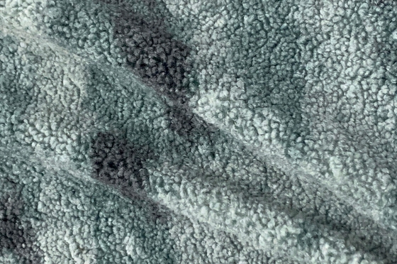 Jacquard Faux Sherpa Fabric Check Polyester Fur Patterned 460gsm