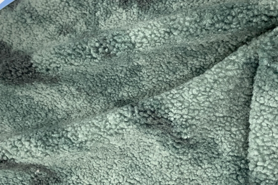 Jacquard Faux Sherpa Fabric Check Polyester Fur Patterned 460gsm