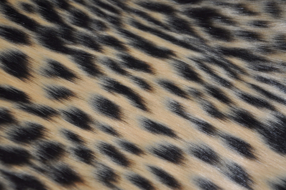 vison acrylique de faux de jacquard d'impression de léopard de tissu aux cheveux longs mélangé de fourrure