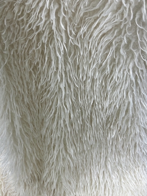 Tissu de fourrure de faux-mongol blanc 750GSM