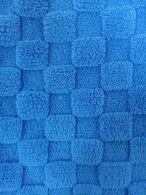 150 cm-170 cm velours de coton à carreaux en jacquard recyclé à double face bleu profond